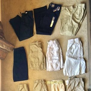 Boys school shorts and pants 12/14-14/16- 13 items